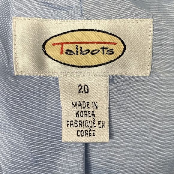 Talbots Suede Cloth Zip Front Jacket Blue Lined Shoulder Pads Size 20 - Picture 7 of 15